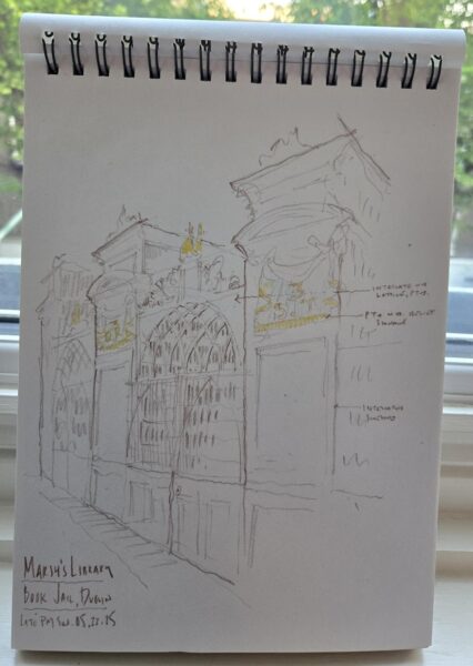 Hand drawn sketch of Marsh's Library